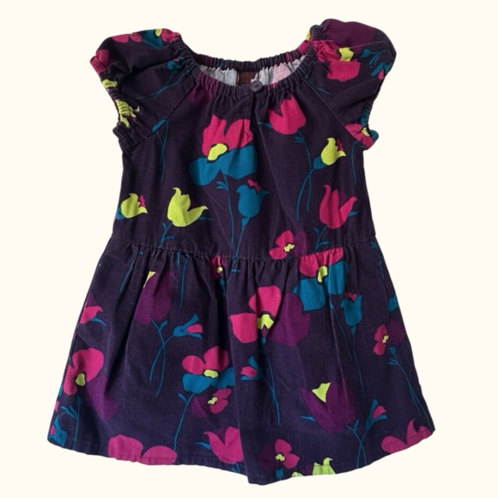 Girls Tea Floral Dress with Pockets Purple Multi Size 12–18 M